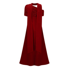 Benedetta Red One Shoulder Satin Maxi Dress