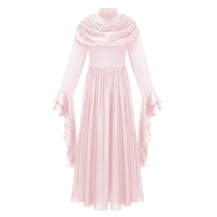 Danuta Pink Ruched Pleated Maxi Dress
