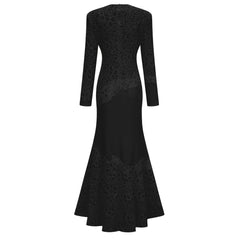 Mathilde Black Embroidered Maxi Dress