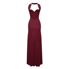 Rêverie Red Sweetheart Neck Maxi Dress