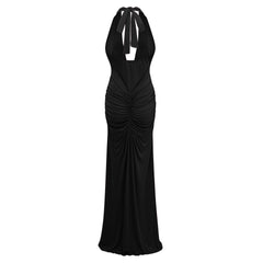 Aiglantine Halterneck Ruched Maxi Dress