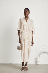 Solène semi-sheer V-neck midi dress (Final Sale-US Only)