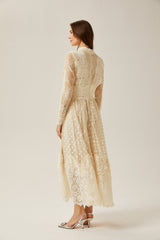Éliane polka-dot lace-embroidered midi dress (Final Sale-US Only)