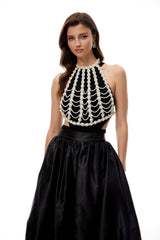 Trinity White Faux Pearl Body Chain