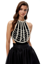 Trinity White Faux Pearl Body Chain