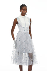 Neve Lavender Floral Appliqué Jacket & Dress Set