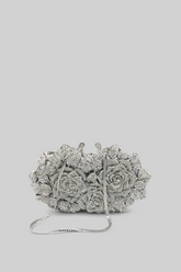 Crystal embellishment clutch bag - Silver