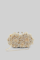 Crystal embellishment clutch bag - Gold