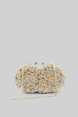 Crystal embellishment clutch bag - Gold