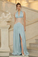 Gwenaëlle Green Rhinestone Panel Maxi Dress