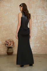 Abimbola Black Faux Leather Maxi Dress