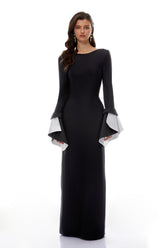 Bente Black Color Block Draped Maxi Dress