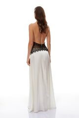 Charlotte White Lace Panel Maxi Dress