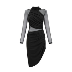Clarisse semi-sheer ruched midi dress (Final Sale-US Only)