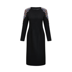 Maëlys black crystal-embellished midi dress (Final Sale-US Only)