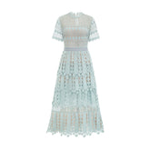 Océane green floral embroidered midi dress (Final Sale)