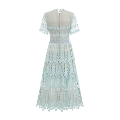 Océane green floral embroidered midi dress (Final Sale)