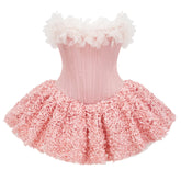 Rachel Pink 3D Petal Tulle Mini Dress