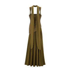 Sidonie Atrovirens Asymmetrical Maxi Gown (Without Gloves)