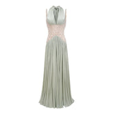 Gwenaƫlle Green Rhinestone Panel Maxi Dress