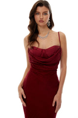 Judith Burgundy Mock Croc Maxi Dress