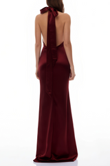 Whitley Red Sequin Open Back Maxi Gown