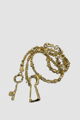 Chain Belt with Key Charm Detail – Gold