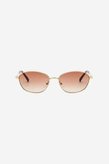 Slim Oval Sunglasses with Lightweight Metal Frame – Pink
