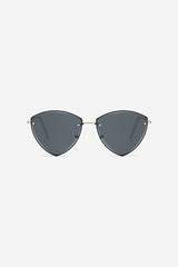 Rimless Triangle-Shaped Sunglasses with Ultra-Slim Metal Temples – Black