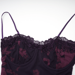 Róisín purple floral-print midi dress (Final Sale-US Only)