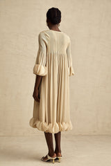 Alizée 3d-petal pleated midi dress (Final Sale)