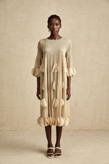 Alizée 3d-petal pleated midi dress (Final Sale)