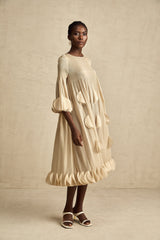 Alizée 3d-petal pleated midi dress (Final Sale)