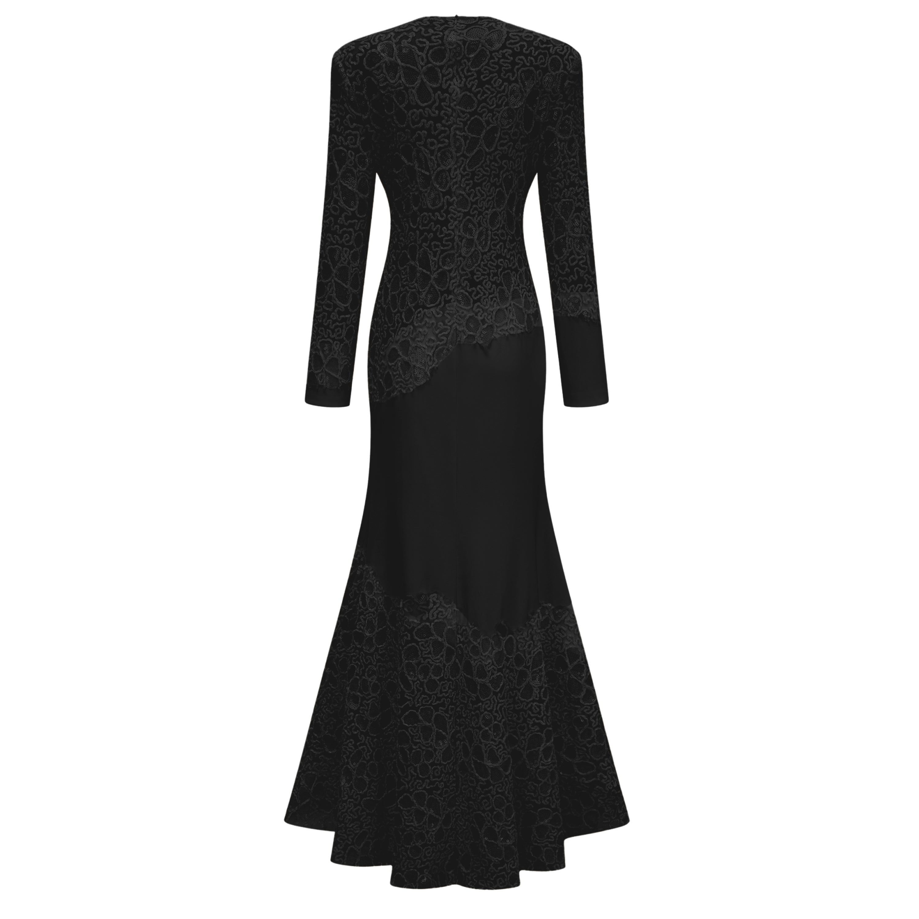 Mathilde Black Embroidered Maxi Dress