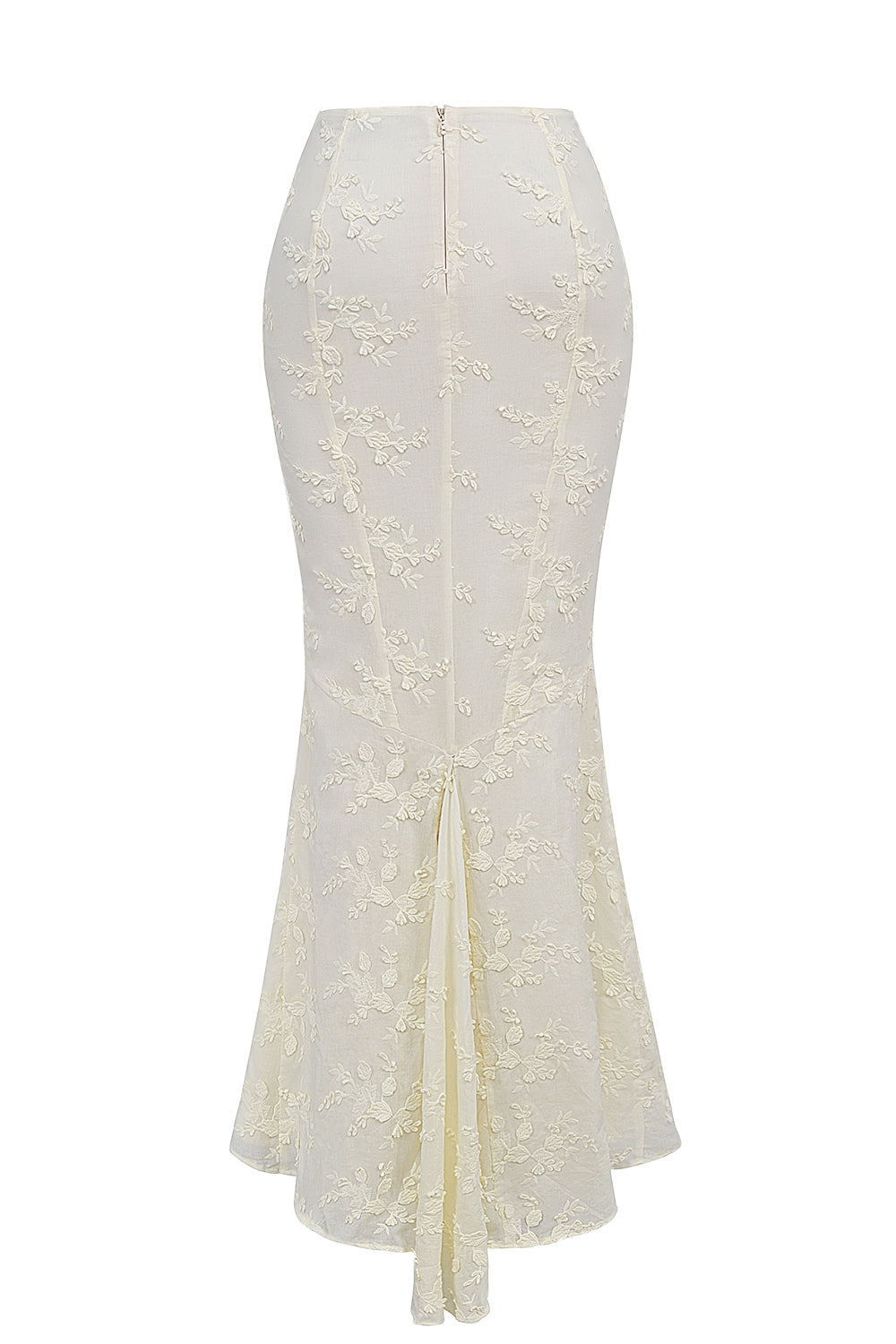 Belle Vintage Floral Lace Off Shoulder Maxi Dress - Cream white