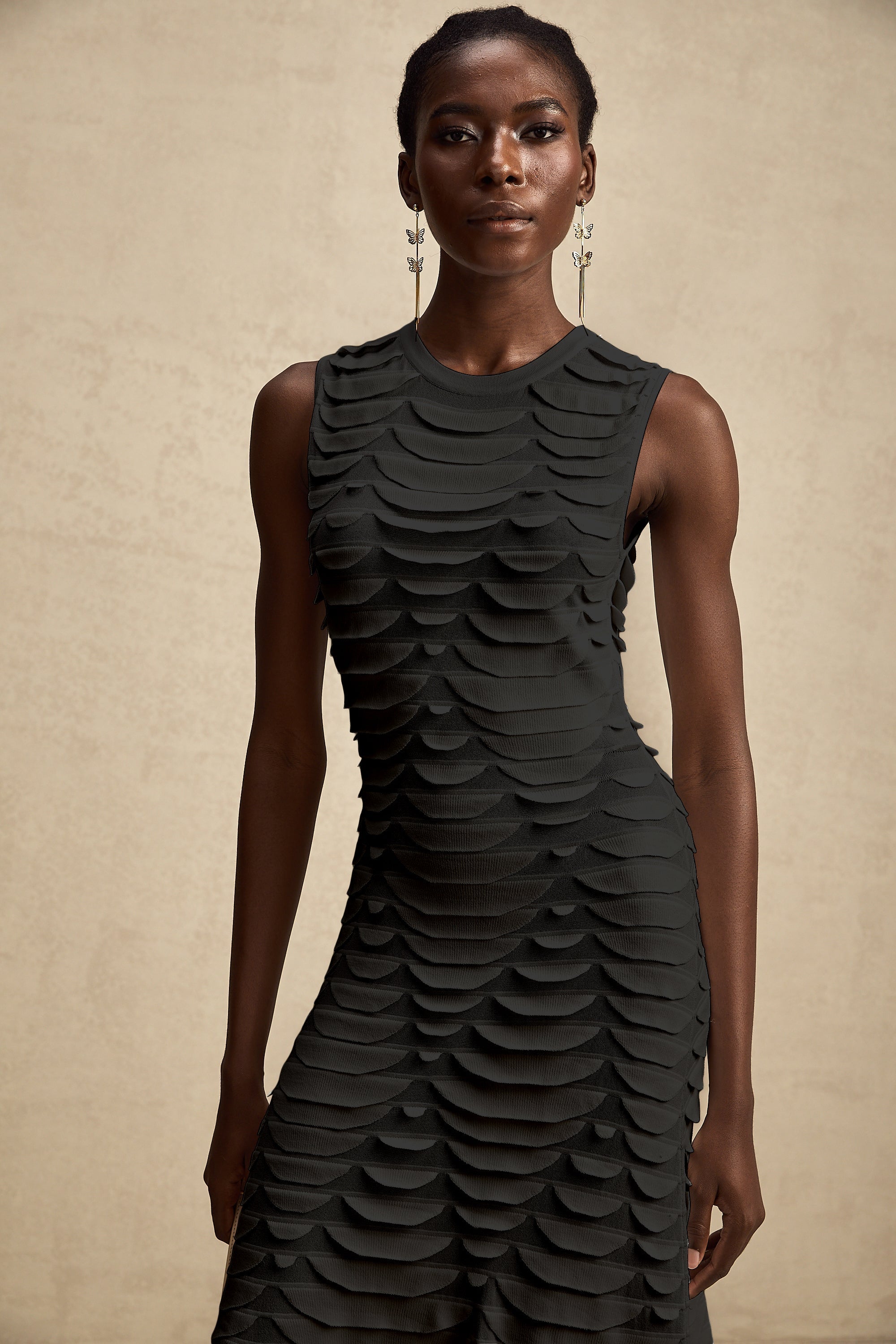 Anna snake-pattern godet midi dress (Final Sale)