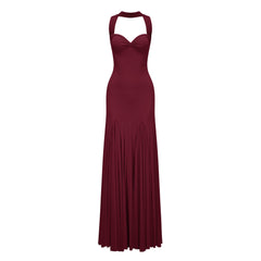 Rêverie Red Sweetheart Neck Maxi Dress
