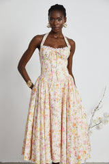 Odette floral-print halterneck midi dress (Final Sale)