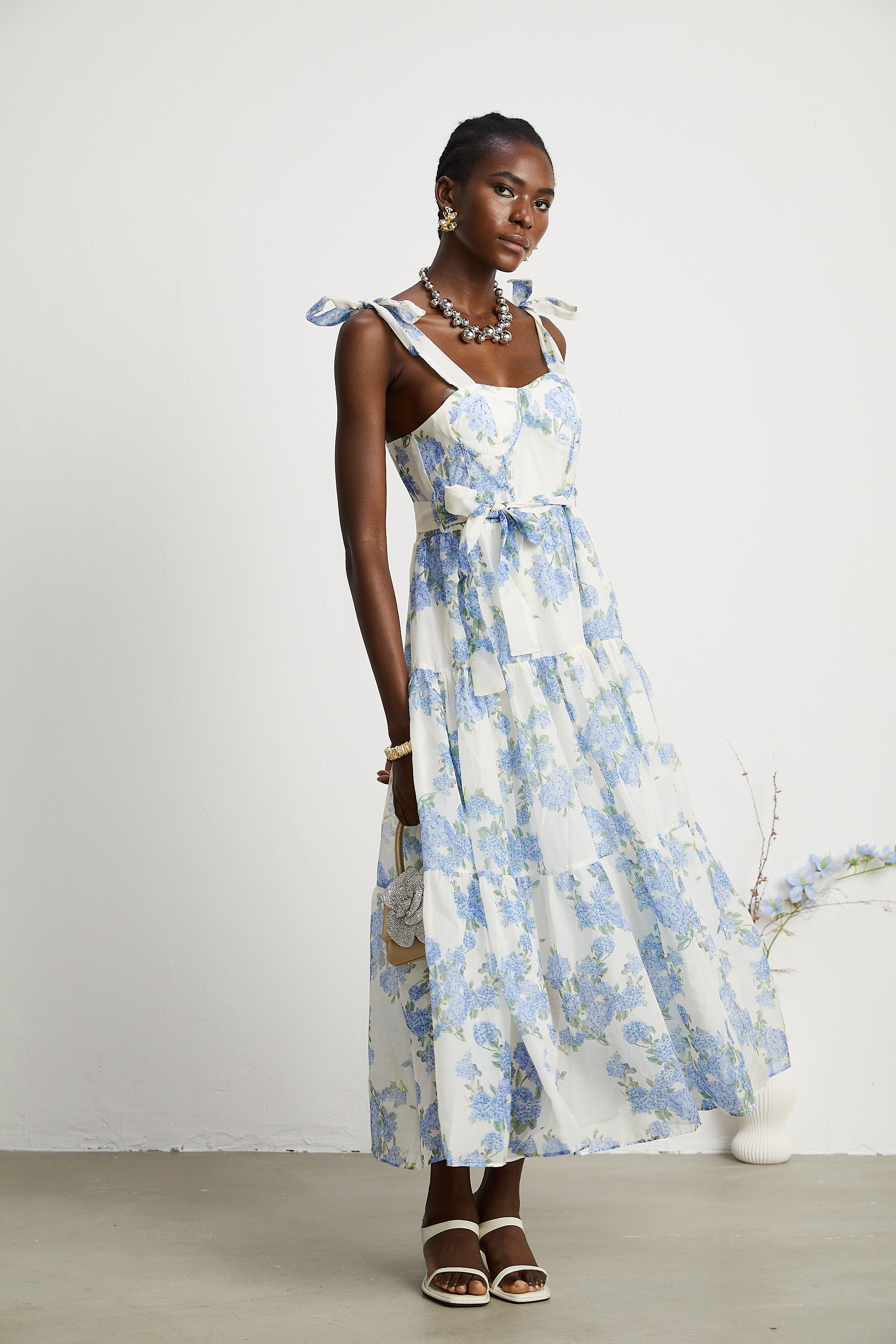 Sylvie floral-print pleated midi dress (Final Sale-US Only)