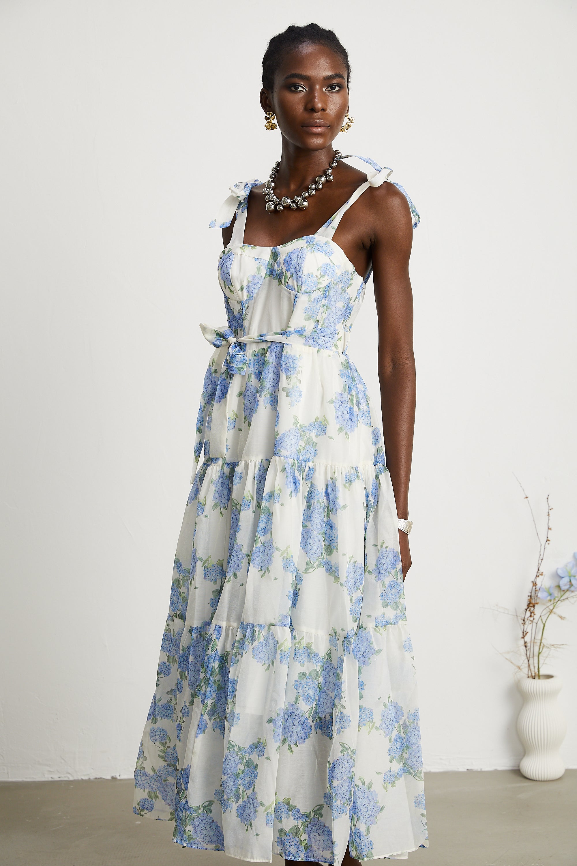 Sylvie floral-print pleated midi dress (Final Sale-US Only)