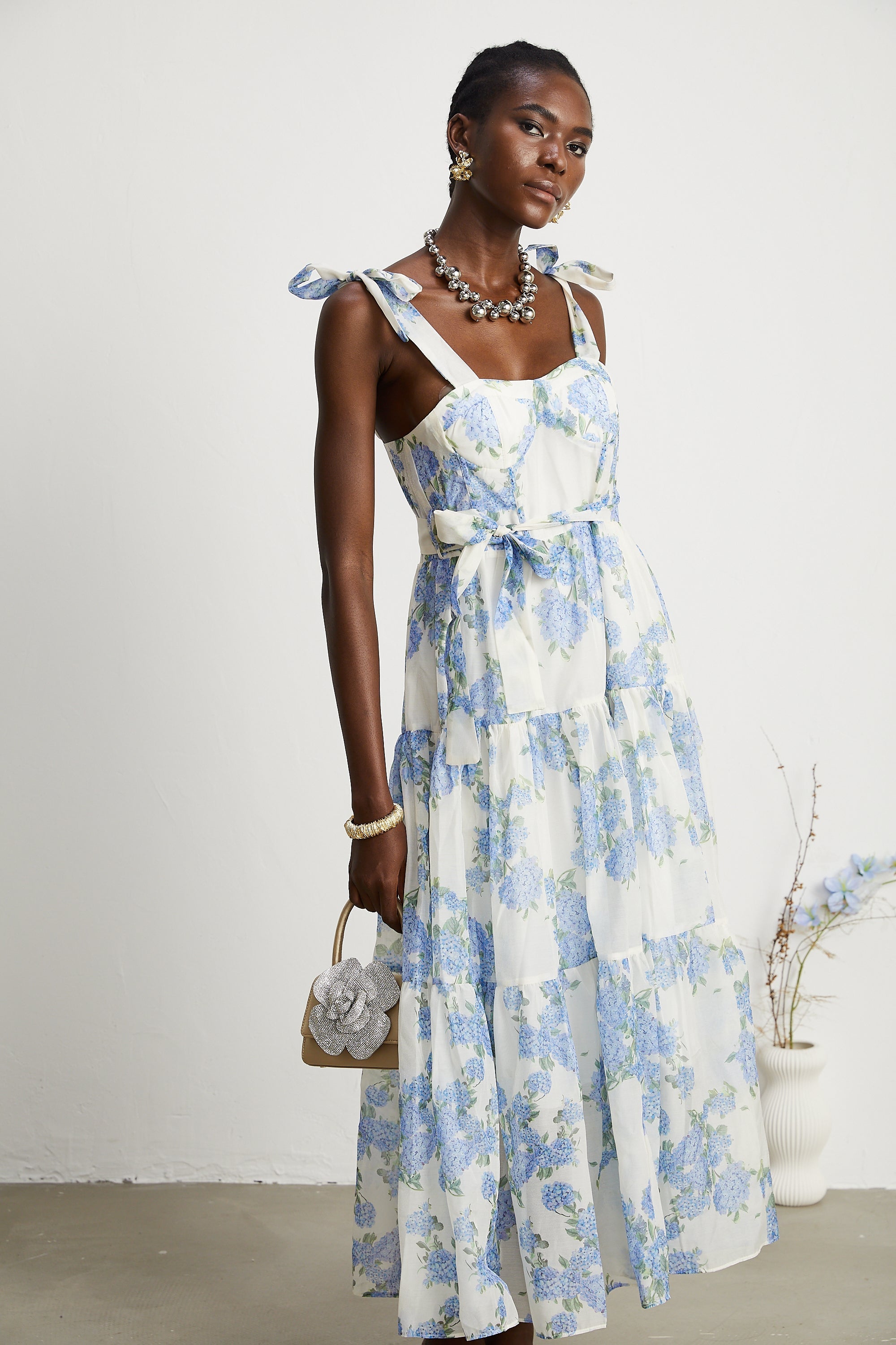 Sylvie floral-print pleated midi dress (Final Sale-US Only)