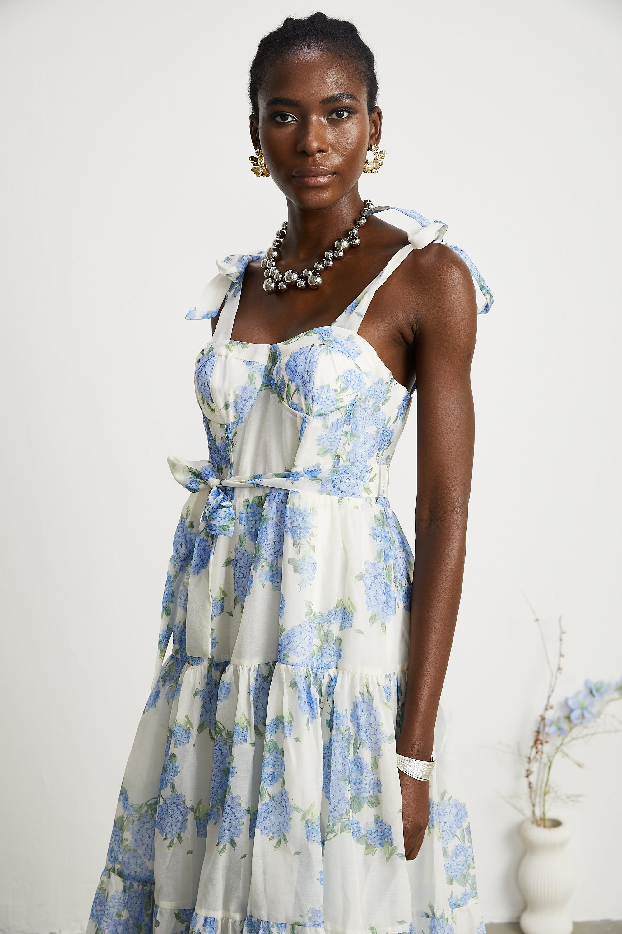 Sylvie floral-print pleated midi dress (Final Sale-US Only)