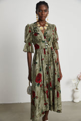 Mélisande floral-print V-neck midi dress (Final Sale-US Only)