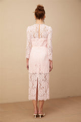 Elisabetta pink embellished floral-embroidered lace midi dress (Final Sale-US Only)