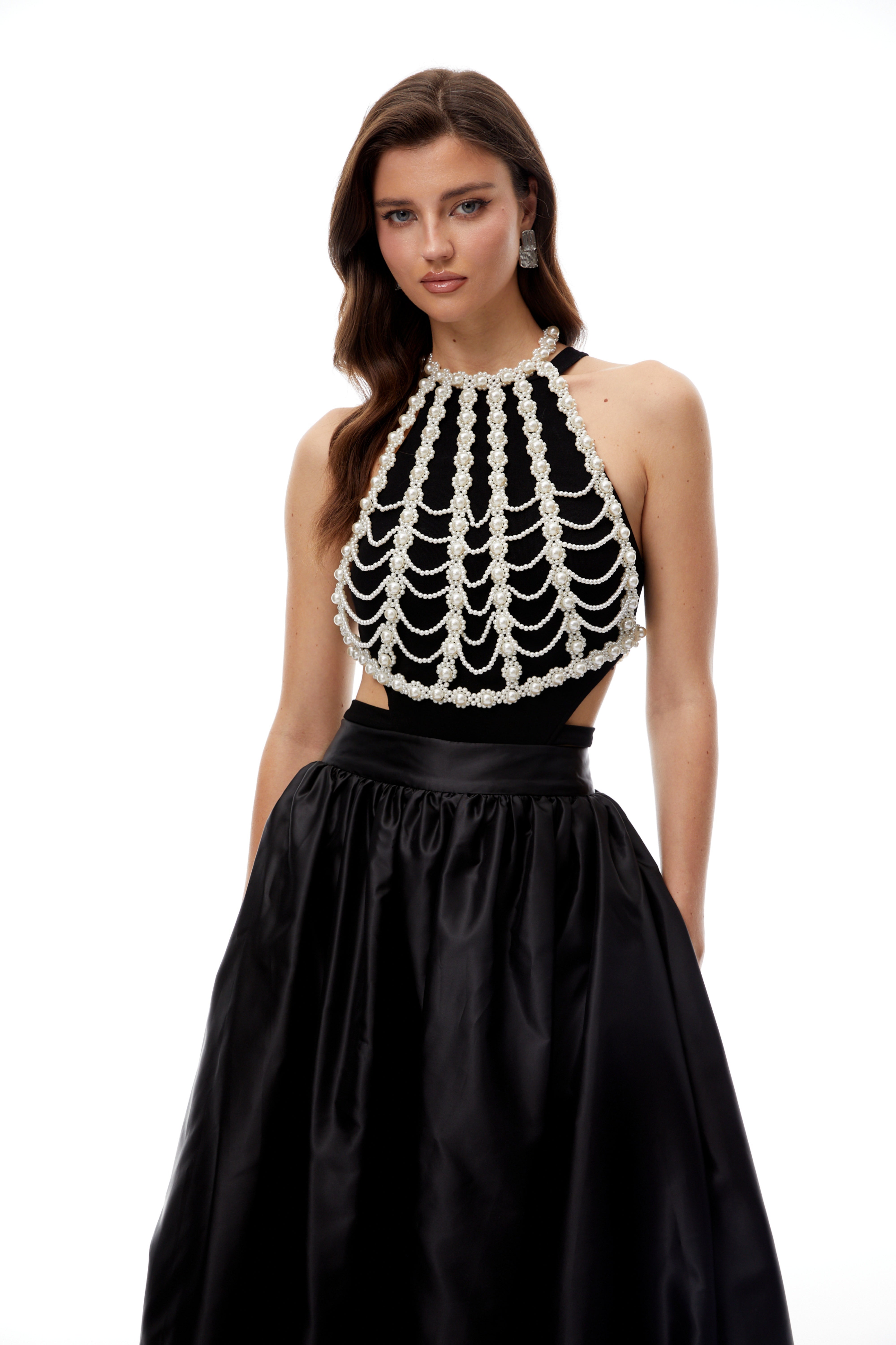 Trinity White Faux Pearl Body Chain