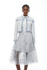 Neve Lavender Floral Appliqué Jacket & Dress Set