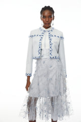 Neve Lavender Floral Appliqué Jacket & Dress Set