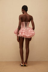 Rachel Pink 3D Petal Tulle Mini Dress