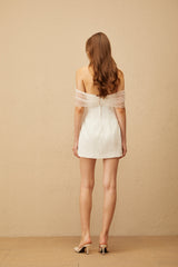 Ulla White Cross Over Bodycon Mini Dress