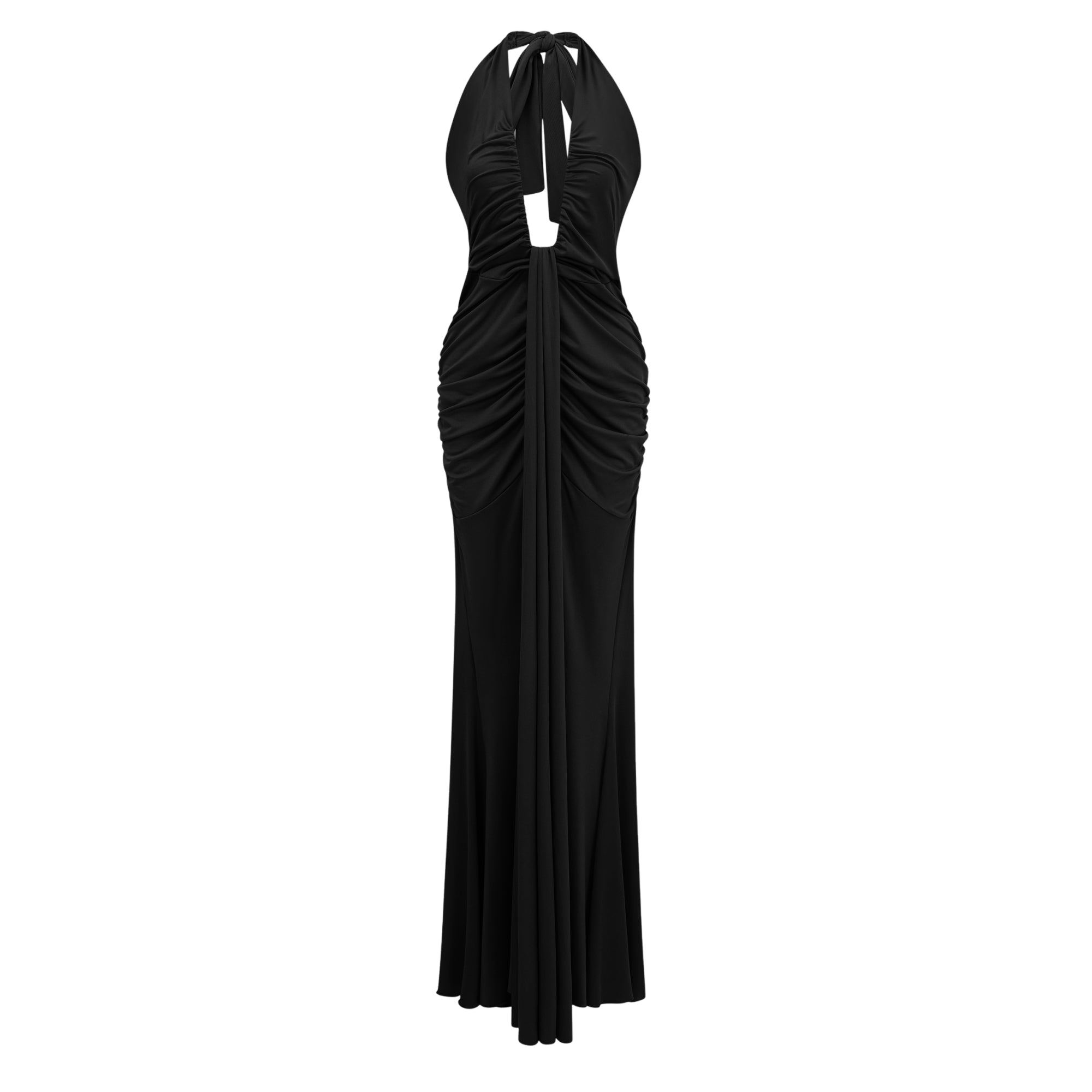 Aiglantine Halterneck Ruched Maxi Dress